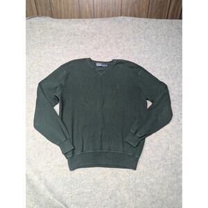 Vintage Polo Ralph Lauren Green Sweater Medium Pony Outdoors Classic Preppy